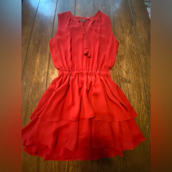 Scotch And Soda Red Layered Tassel Sleeveless Mini Dress Size 1 B21 - Picture 1 of 5